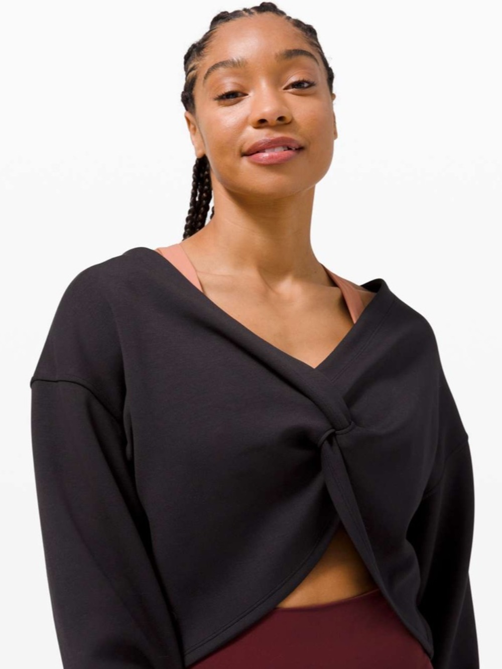 lululemon athletica Black Twist Front Pullover Loungewear